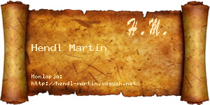 Hendl Martin névjegykártya